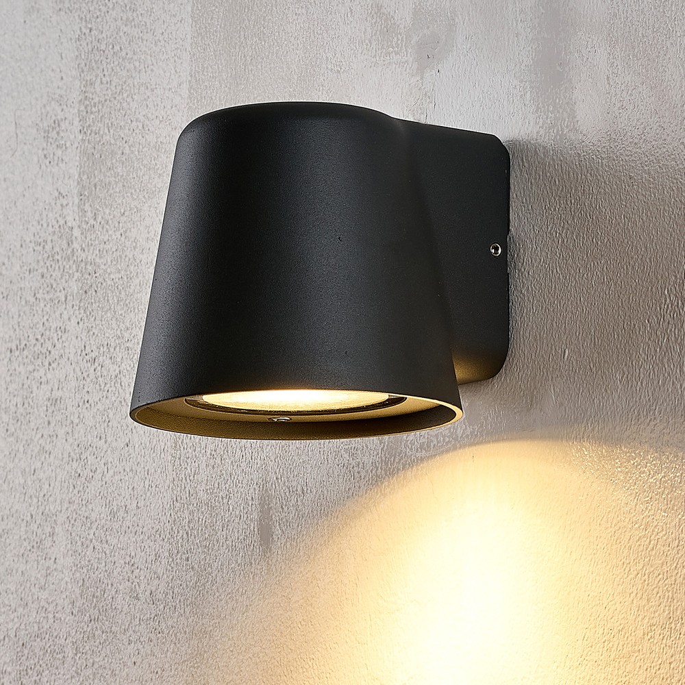 Avero GU10 vegglampe - Sort, IP65, inne/ute, uten lyskilde
