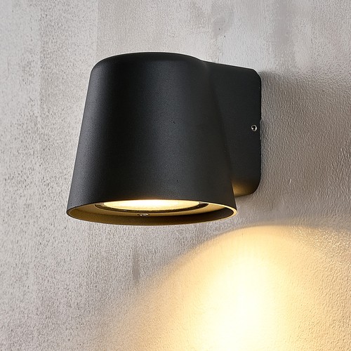 GU10 vegglampe - Sort, IP65, inne/ute, uten lyskilde