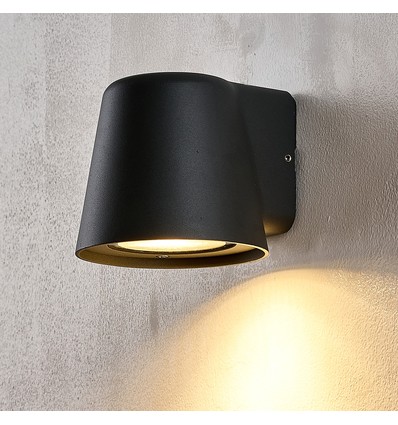 GU10 vegglampe - Sort, IP65, inne/ute, uten lyskilde