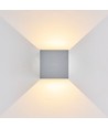 6W CUBIC PRO vegglampe - IP65, sølvgrå, viderekobling, justerbar, firkantet, opp/ned, inne/ute, inkl. lyskilde