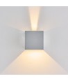 6W CUBIC PRO vegglampe - IP65, sølvgrå, viderekobling, justerbar, firkantet, opp/ned, inne/ute, inkl. lyskilde