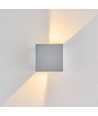 6W CUBIC PRO vegglampe - IP65, sølvgrå, viderekobling, justerbar, firkantet, opp/ned, inne/ute, inkl. lyskilde