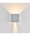 6W CUBIC PRO vegglampe - IP65, sølvgrå, viderekobling, justerbar, firkantet, opp/ned, inne/ute, inkl. lyskilde
