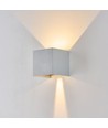 6W CUBIC PRO vegglampe - IP65, sølvgrå, viderekobling, justerbar, firkantet, opp/ned, inne/ute, inkl. lyskilde