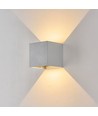 6W CUBIC PRO vegglampe - IP65, sølvgrå, viderekobling, justerbar, firkantet, opp/ned, inne/ute, inkl. lyskilde
