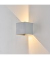 6W CUBIC PRO vegglampe - IP65, sølvgrå, viderekobling, justerbar, firkantet, opp/ned, inne/ute, inkl. lyskilde