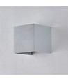 6W CUBIC PRO vegglampe - IP65, sølvgrå, viderekobling, justerbar, firkantet, opp/ned, inne/ute, inkl. lyskilde