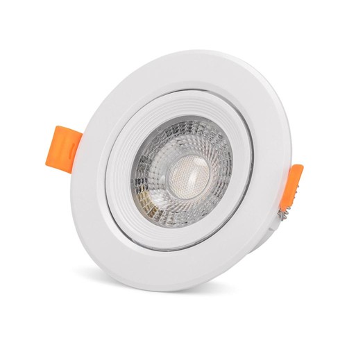 7W Ø10cm LED innfellingsspot - Hull: Ø8 cm, Mål: Ø10 cm, Innebygd driver