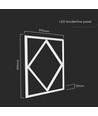 60x60 V-Tac 64W LED-panel Diamond-in-Square - 595x595mm, Lifud driver, flimmerfri, 6500K