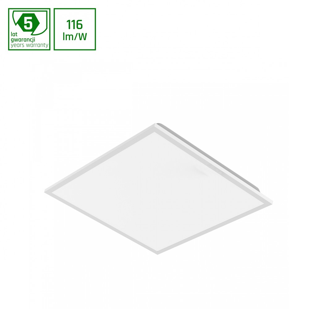 60×60 ALGINE LED-panel, 40W – Bakbelyst, IP40, hvit kant, DALI dimbar – Dimbar : DALI dimbar, Kulør : Nøytral