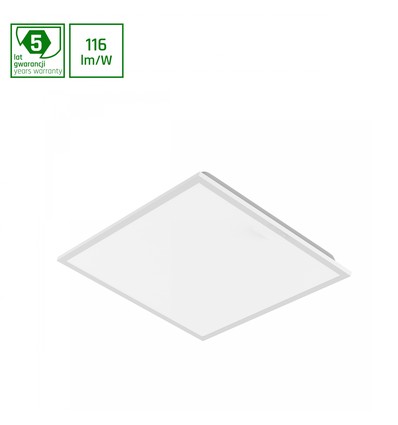 60x60 ALGINE LED-panel, 40W - Bakbelyst, IP40, hvit kant, DALI dimbar