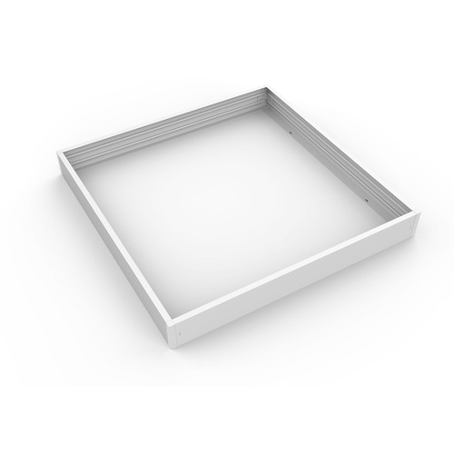 Ramme til 60x60 LED panel - Samlesett, plast hjørner, hvit kant