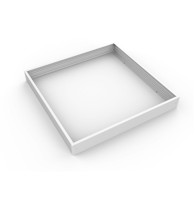 Ramme til 60x60 LED panel - Samlesett, plast hjørner, hvit kant