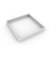Ramme til 60x60 LED panel - Samlesett, plast hjørner, hvit kant