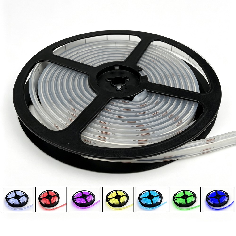 5m 13W/m RGB Dotless COB-LED strip – 24V DC, IP67, 576 LED pr. meter