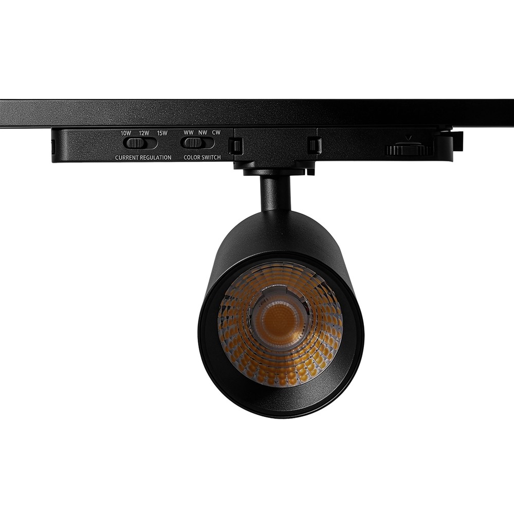 10-14W 3-faset CCT Triac skinnespot - RA93, justerbar CCT & Watt, sort - Dimbar : Dimbar, Kulør : 3-i-1