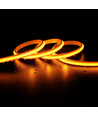 5m 9W/m Gul Slim COB strip - 230V, IP67 vanntett, 296 LED, kan klippes hver 10cm