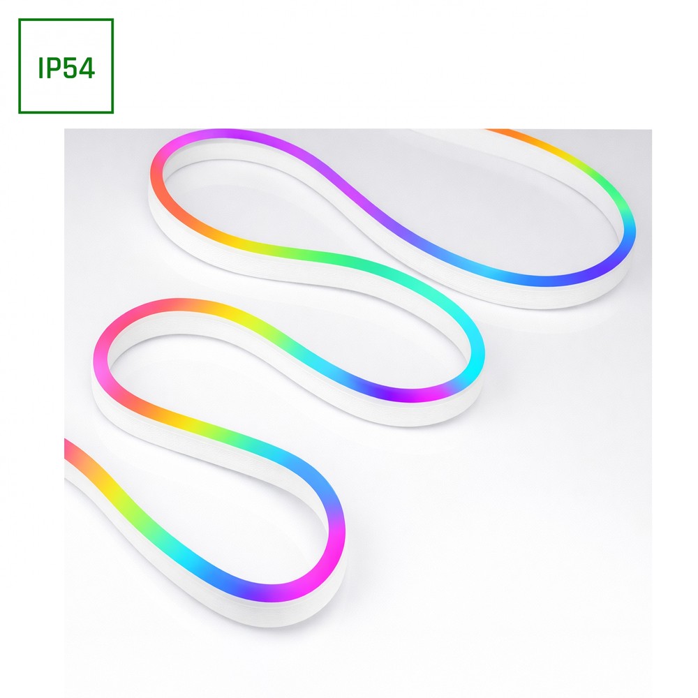 5m 1W/m RGB digital Neon Flex sett - USB 5V, 30 LED pr. meter, IP54, inkl. fjernkontroll - Dimbar : Dimbar, Kulør : RGB