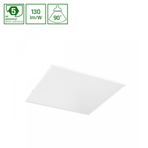 60x60 LED-panel, 40W - UGR19, RA90, DALI dimbar, bakbelyst, hvit kant