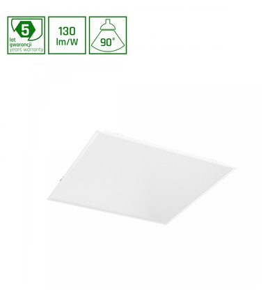 60x60 LED-panel, 40W - UGR19, RA90, DALI dimbar, bakbelyst, hvit kant