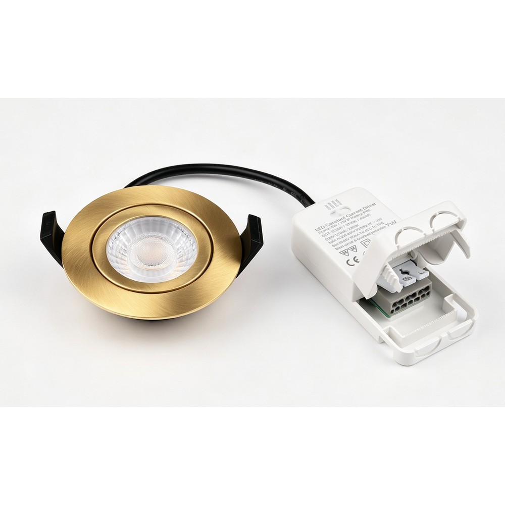 7W Ø8,3cm DimToWarm+CCT innfellingsspot dimbar RA96 - Hull: Ø6,8 cm, Mål: Ø8,3 cm, Gull - Dimbar : Dimbar