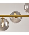 Siena 7xG9 langbordspendel messing/røykfarget - 90cm, røykfarget glass, inkl. wireoppheng, uten lyskilde