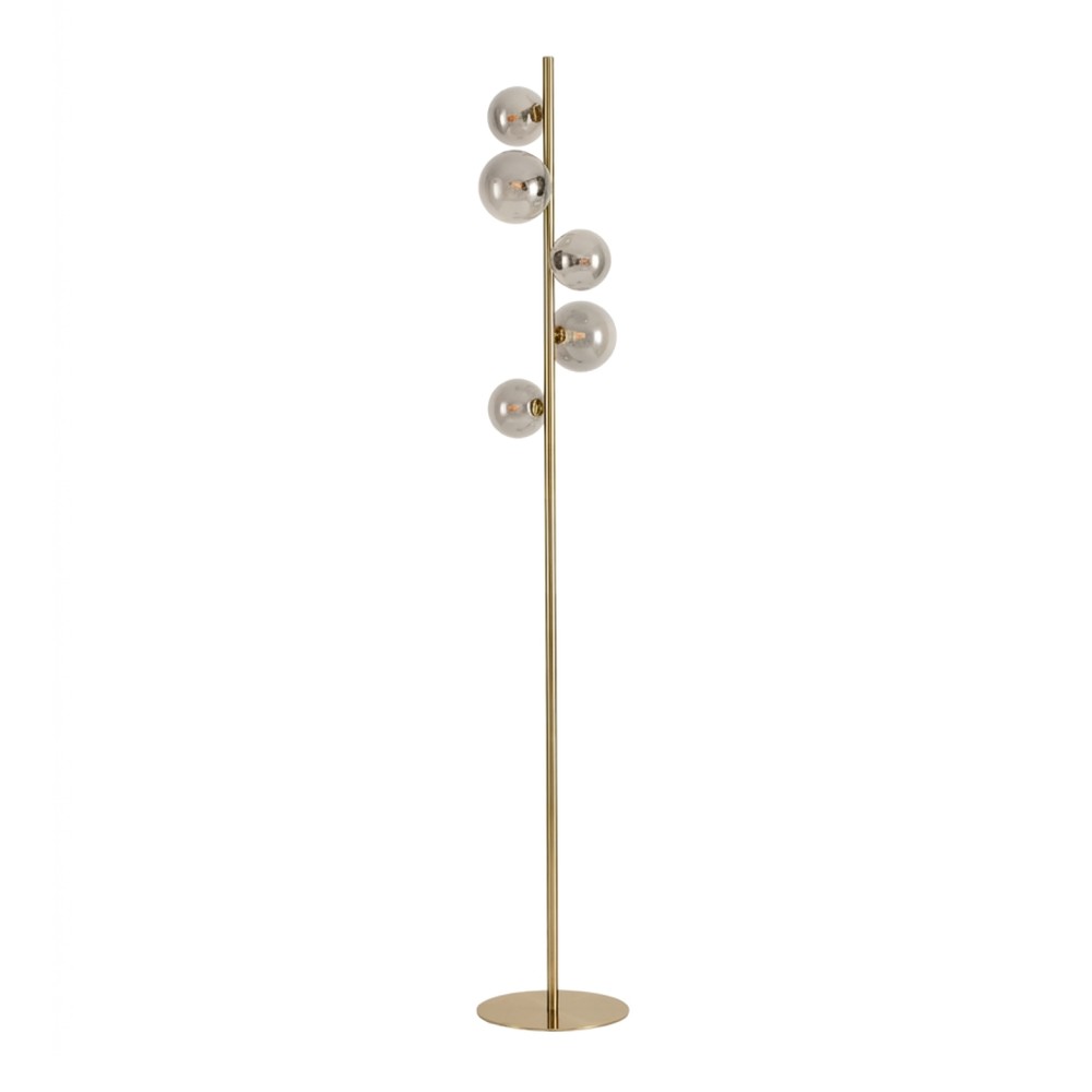 Oliva 5xG9 gulvlampe bronse/røykfarget - 160cm, røykfarget glass, uten lyskilde