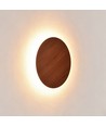 Ø30cm vegglampe - Mørkt tre, 6W, 2700K, IP20
