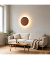 Ø30cm vegglampe - Mørkt tre, 6W, 2700K, IP20