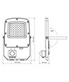 30W LED-lyskaster med sensor - CCT, IP65, PIR bevegelsessensor, sort kabinett