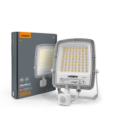 50W LED-lyskaster med sensor - CCT, IP65, bevegelsessensor, utendørs