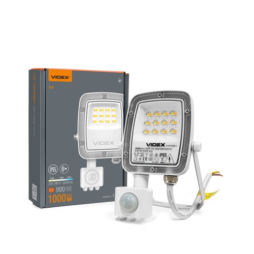 10W LED-lyskaster med sensor - CCT, IP65, PIR-bevegelsessensor, arbeidslampe, utendørs