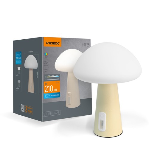 Oppladbar Mushroom LED bordlampe - RGB + 3000K, kaldhvit, bærbar