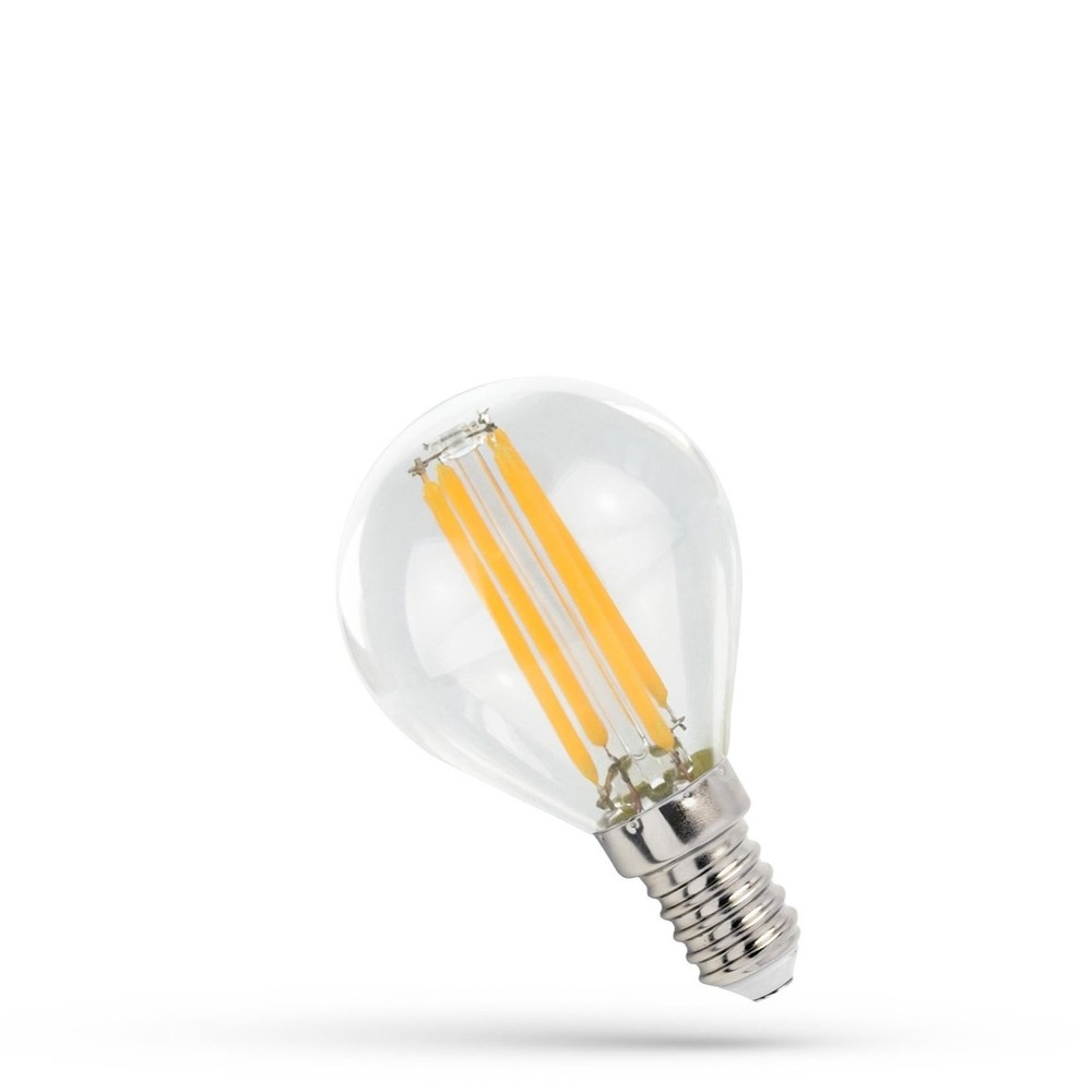 E14 5,5W LED-pære - G45, kultråd - Dimbar : Ikke dimbar, Kulør : Varm