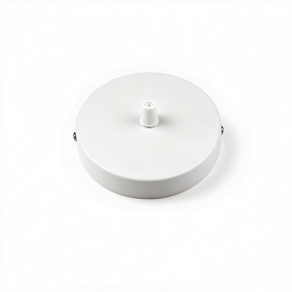 Baldakin i hvit - Ø12cm, høyde 2,5cm, 1 hull, takrosett