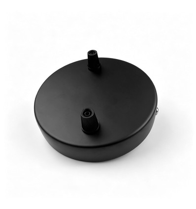 Baldakin i sort - Ø12cm, høyde 2,5cm, 2 hull, takrosett