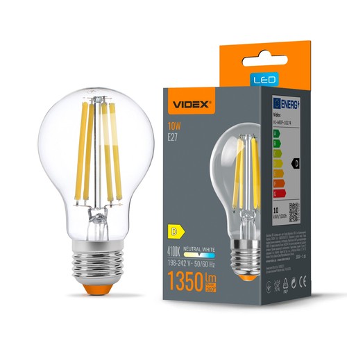 E27 10W LED filamentpære - A60, nøytral hvit