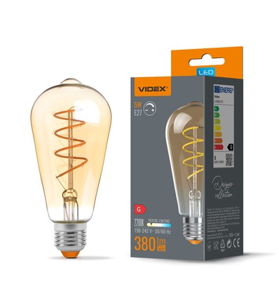 E27 5W ST64 filament LED-pære - Ekstra ekstra varmhvit, dimbar