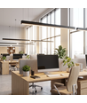 120cm 38/32/24W LED lysskinne - CCT, Sort, taklampe til kontor, inkl. wireoppheng