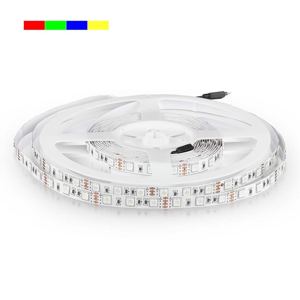 5m 11W/m rød/grønn/blå/gul LED-strip - 60 LED pr. meter, velg farge - Kulør : Gul