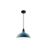 BIRK Petroleumsblå Ø24cm pendel - E27 sokkel, 2m ledning, metall / tre