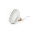 BIRK Hvit Ø24cm pendel - E27 sokkel, 2m ledning, metall / tre