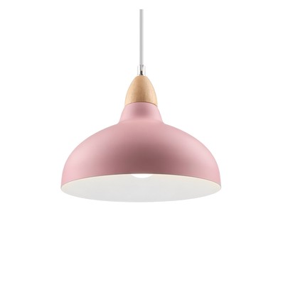 BIRK Rosa Ø19cm pendel - E27 sokkel, 2m ledning, metall / tre