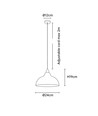 BIRK Rosa Ø24cm pendel - E27 sokkel, 2m ledning, metall / tre