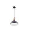 BIRK Blå Ø19cm pendel - E27 sokkel, 2m ledning, metall / tre