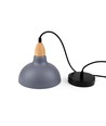 BIRK Blå Ø19cm pendel - E27 sokkel, 2m ledning, metall / tre