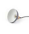 BIRK Blå Ø19cm pendel - E27 sokkel, 2m ledning, metall / tre