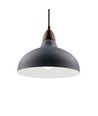 BIRK Grå Ø19cm pendel - E27 sokkel, 2m ledning, metall / tre