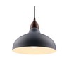 BIRK Grå Ø19cm pendel - E27 sokkel, 2m ledning, metall / tre