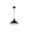 BIRK Svart Ø19cm pendel - E27 sokkel, 2m ledning, metall / tre